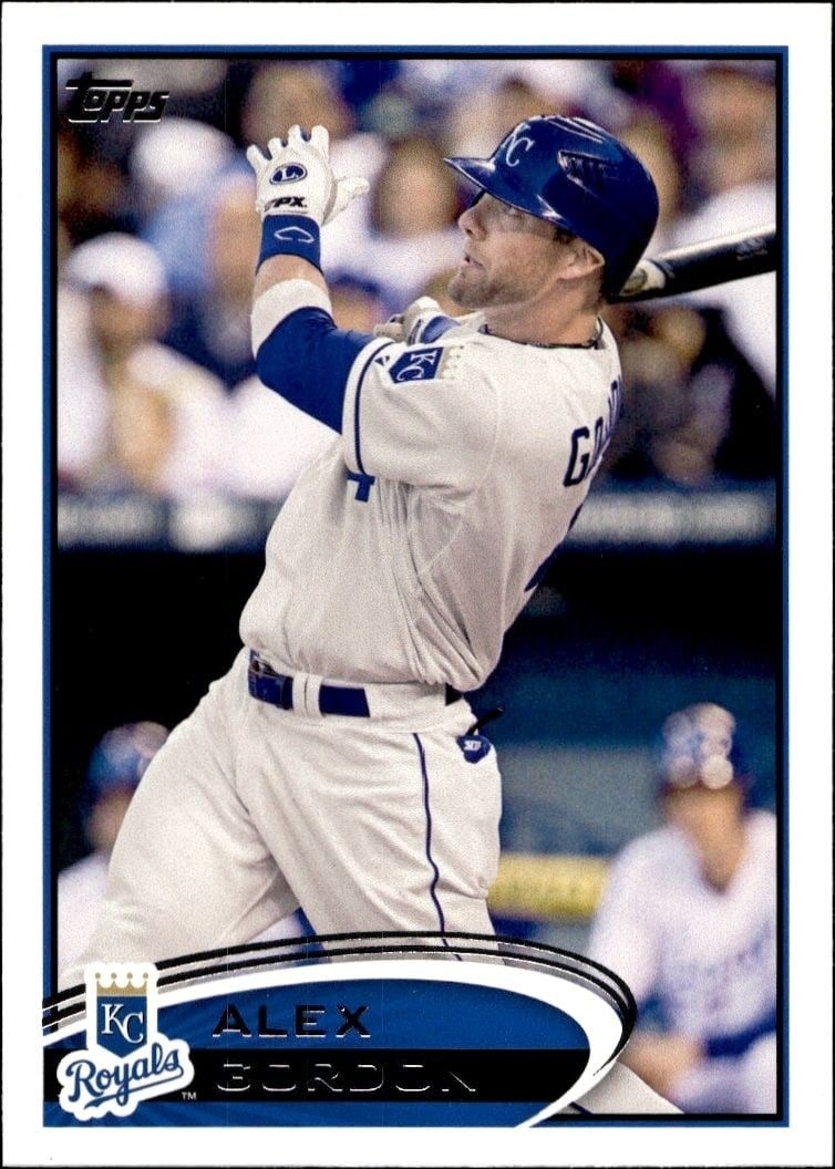 Alex Gordon 2012 Topps #483 Baseball Trading Card - Front 2012 Topps Alex Gordon #483 baseball trading card front