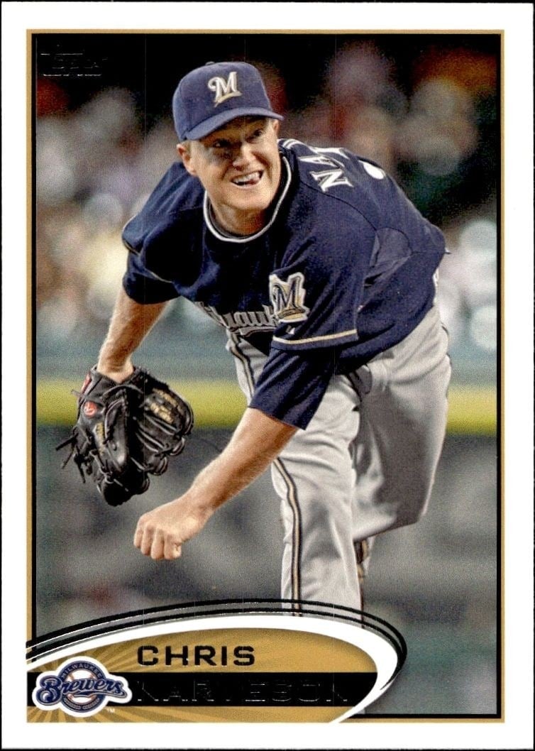 Chris Narveson 2012 Topps #633 Baseball Trading Card - Front 2012 Topps Chris Narveson #633 baseball trading card front