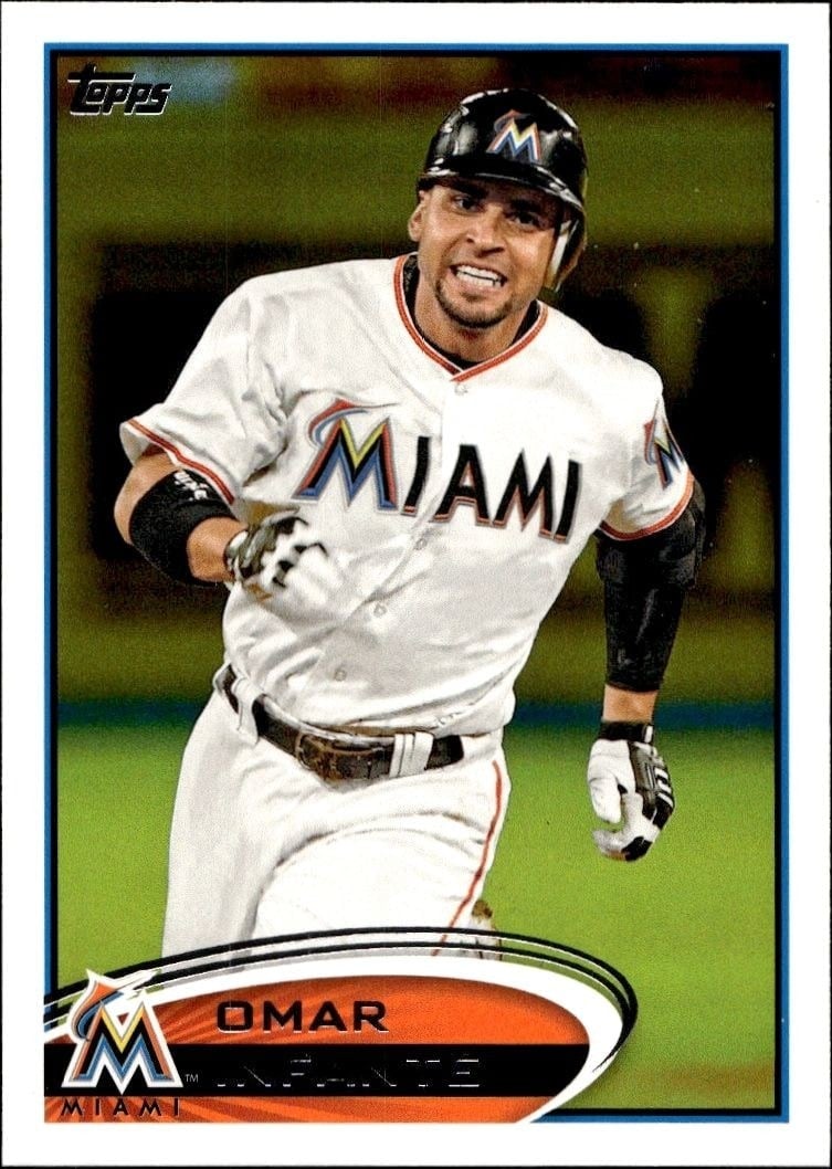 Omar Infante 2012 Topps #456 Baseball Trading Card - Front 2012 Topps Omar Infante #456 baseball trading card front