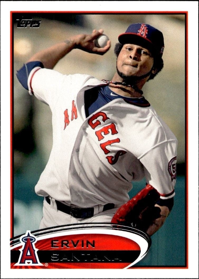 Ervin Santana 2012 Topps #511 Baseball Trading Card - Front 2012 Topps Ervin Santana #511 baseball trading card front