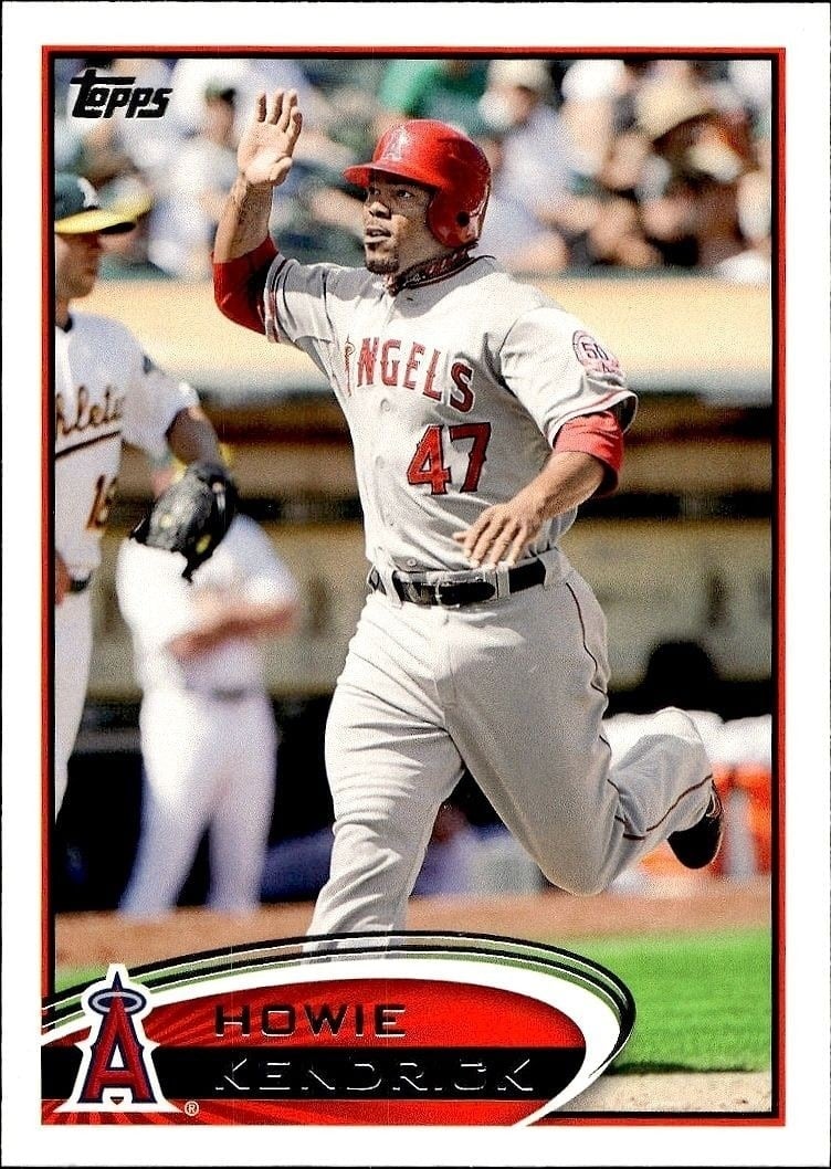Howie Kendrick 2012 Topps #470 Baseball Trading Card - Front 2012 Topps Howie Kendrick #470 baseball trading card front