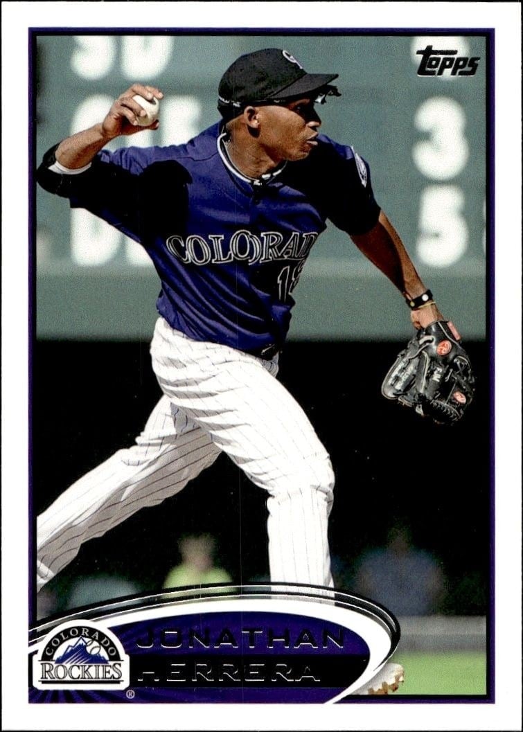 Jonathan Herrera 2012 Topps #576 Baseball Trading Card - Front 2012 Topps Jonathan Herrera #576 baseball trading card front