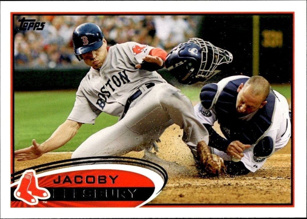 Jacoby Ellsbury 2012 Topps #170 Baseball Trading Card - Front 2012 Topps Jacoby Ellsbury #170 baseball trading card front