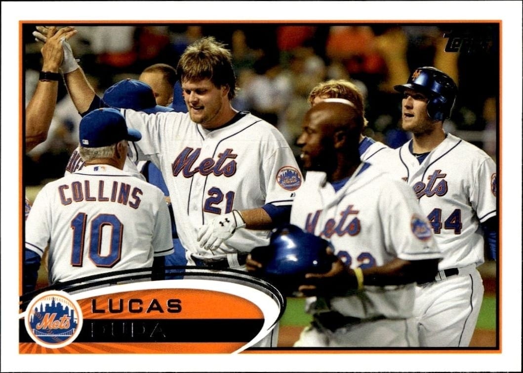 Lucas Duda 2012 Topps #128 Baseball Trading Card - Front 2012 Topps Lucas Duda #128 baseball trading card front