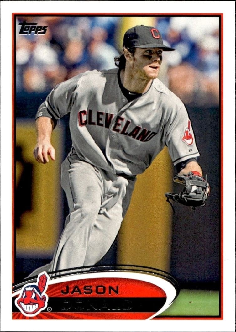 Jason Donald 2012 Topps #566 Baseball Trading Card - Front 2012 Topps Jason Donald #566 baseball trading card front