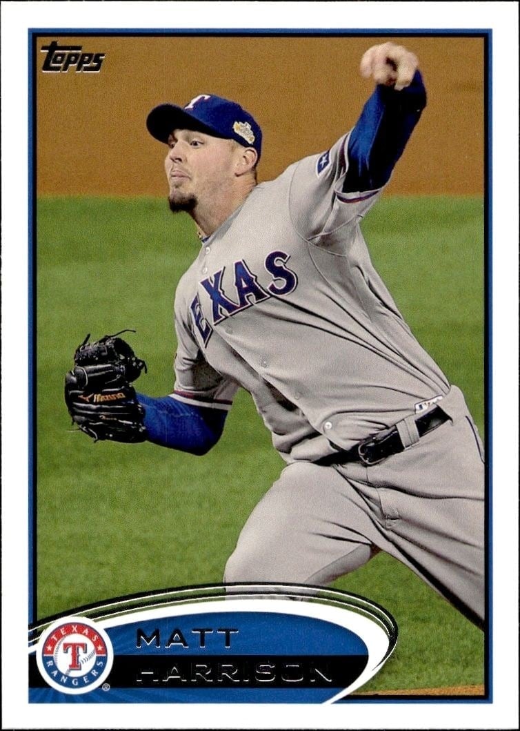 Matt Harrison 2012 Topps #481 Baseball Trading Card - Front 2012 Topps Matt Harrison #481 baseball trading card front
