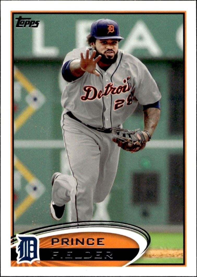 Prince Fielder 2012 Topps #650 Baseball Trading Card - Front 2012 Topps Prince Fielder #650 baseball trading card front