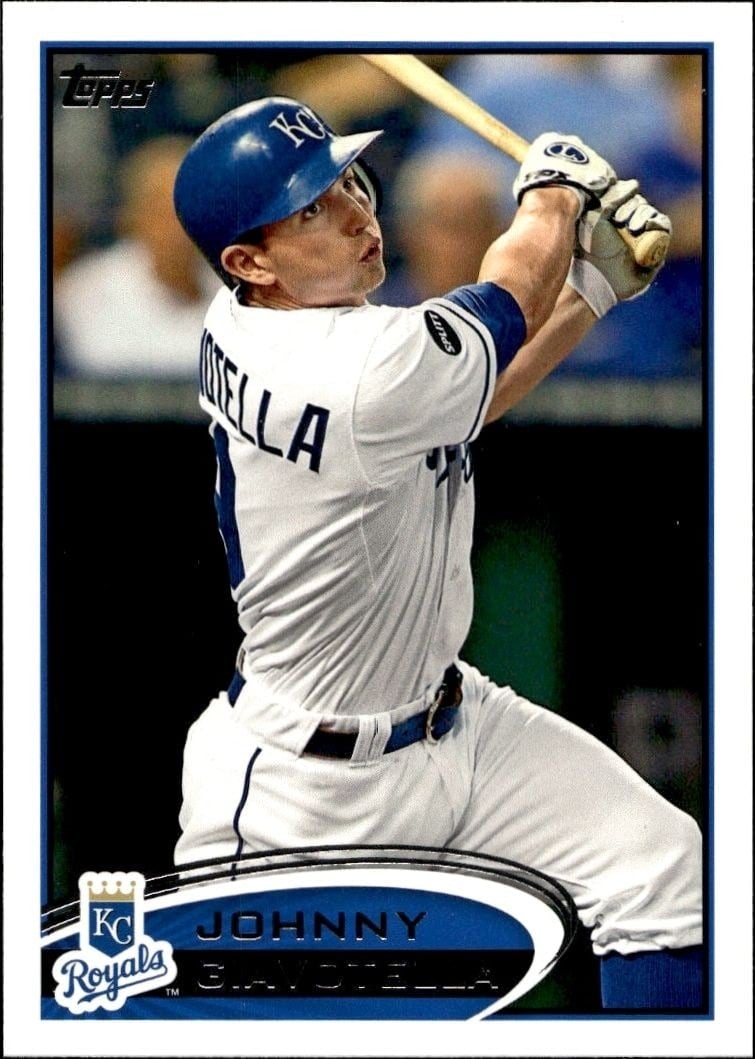 Johnny Giavotella 2012 Topps #442 Baseball Trading Card - Front 2012 Topps Johnny Giavotella #442 baseball trading card front