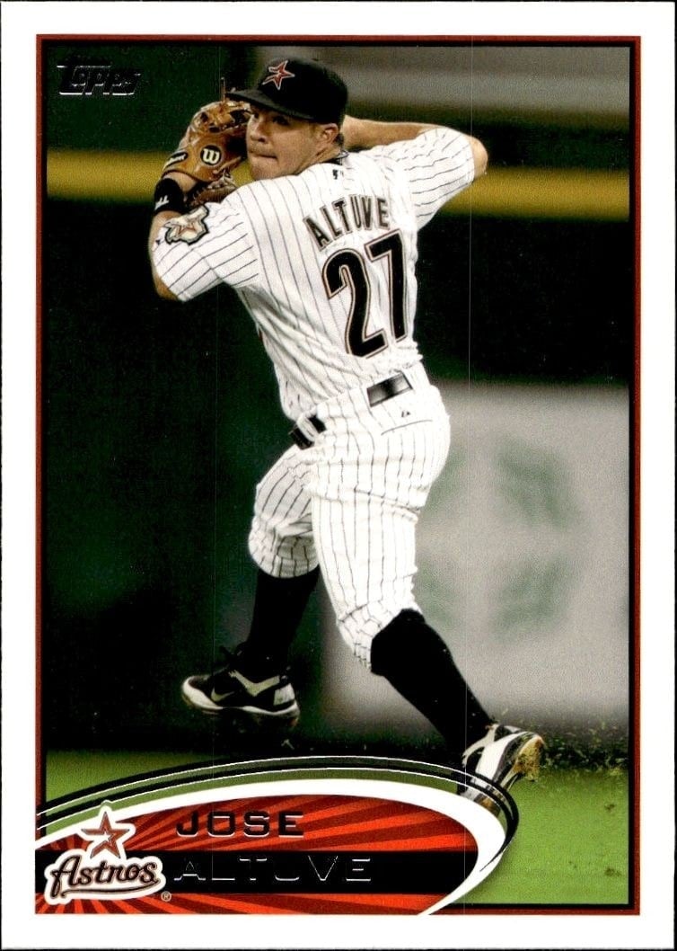 Jose Altuve 2012 Topps #187 Baseball Trading Card - Front 2012 Topps Jose Altuve #187 baseball trading card front