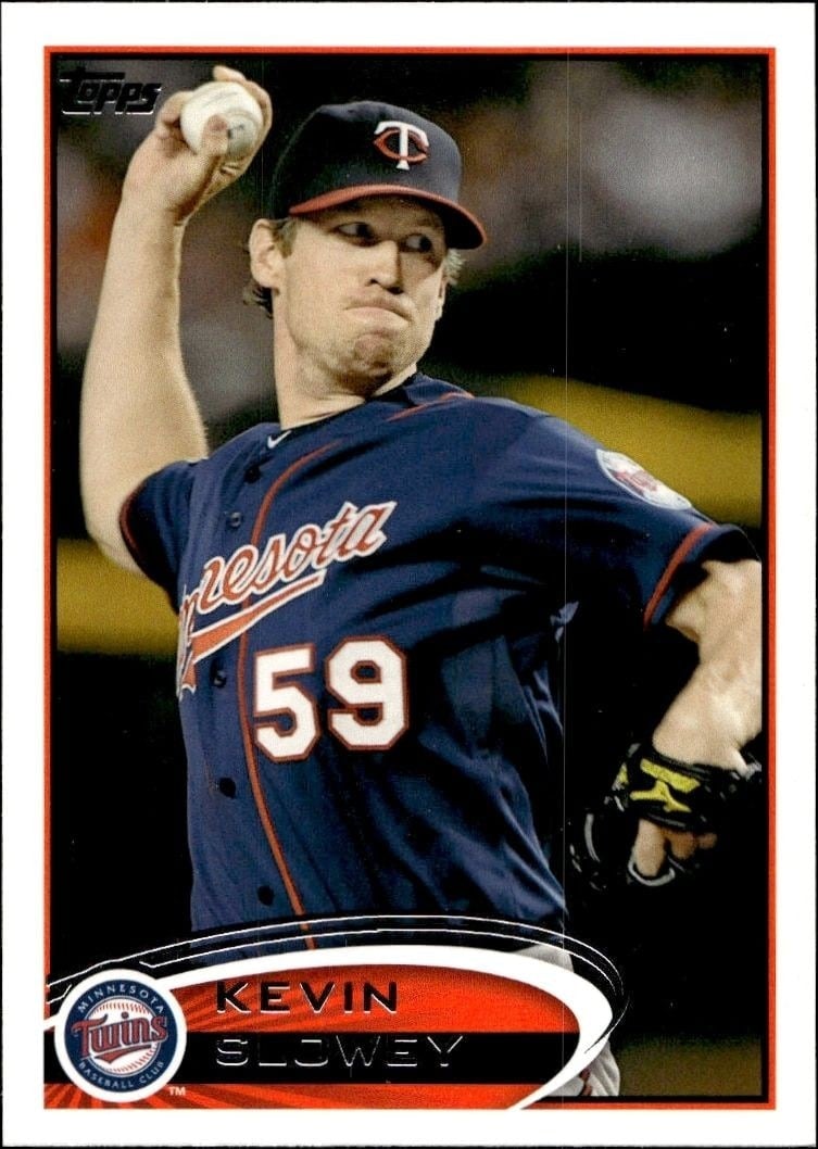 Kevin Slowey 2012 Topps #111 Baseball Trading Card - Front 2012 Topps Kevin Slowey #111 baseball trading card front