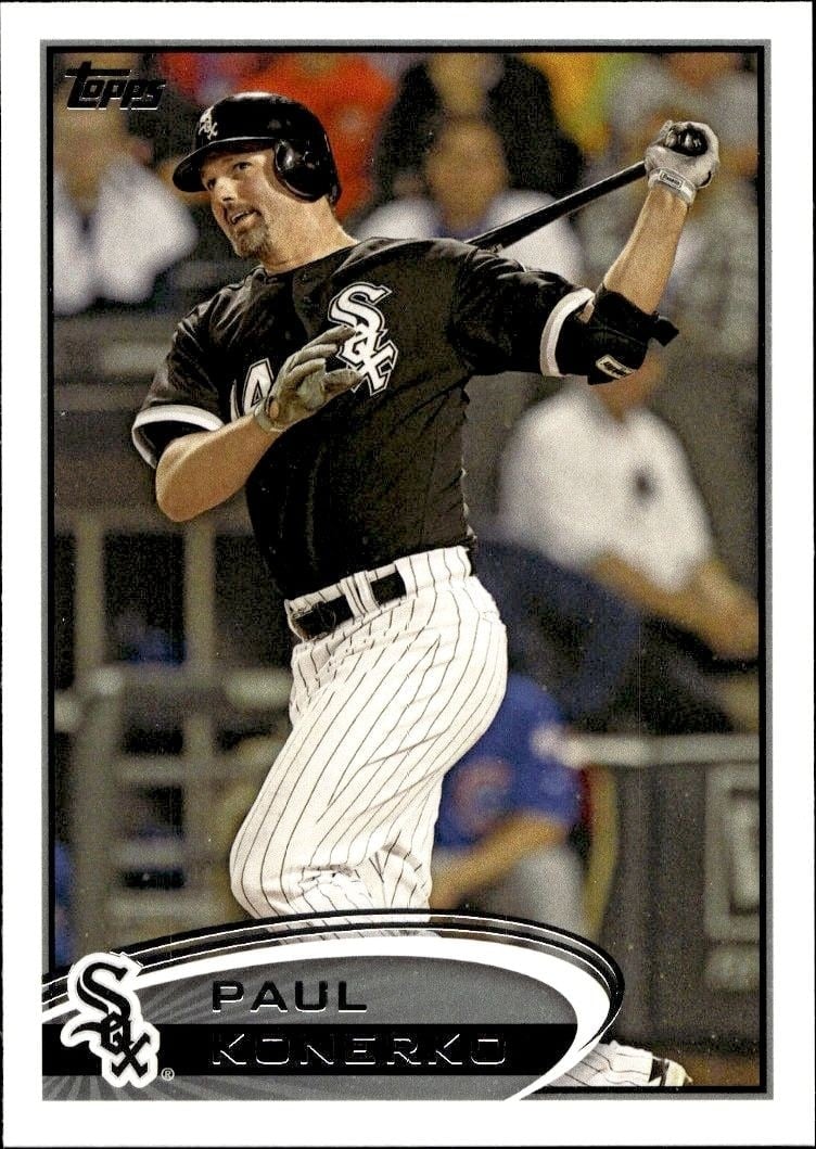 Paul Konerko 2012 Topps #105 Baseball Trading Card - Front 2012 Topps Paul Konerko #105 baseball trading card front