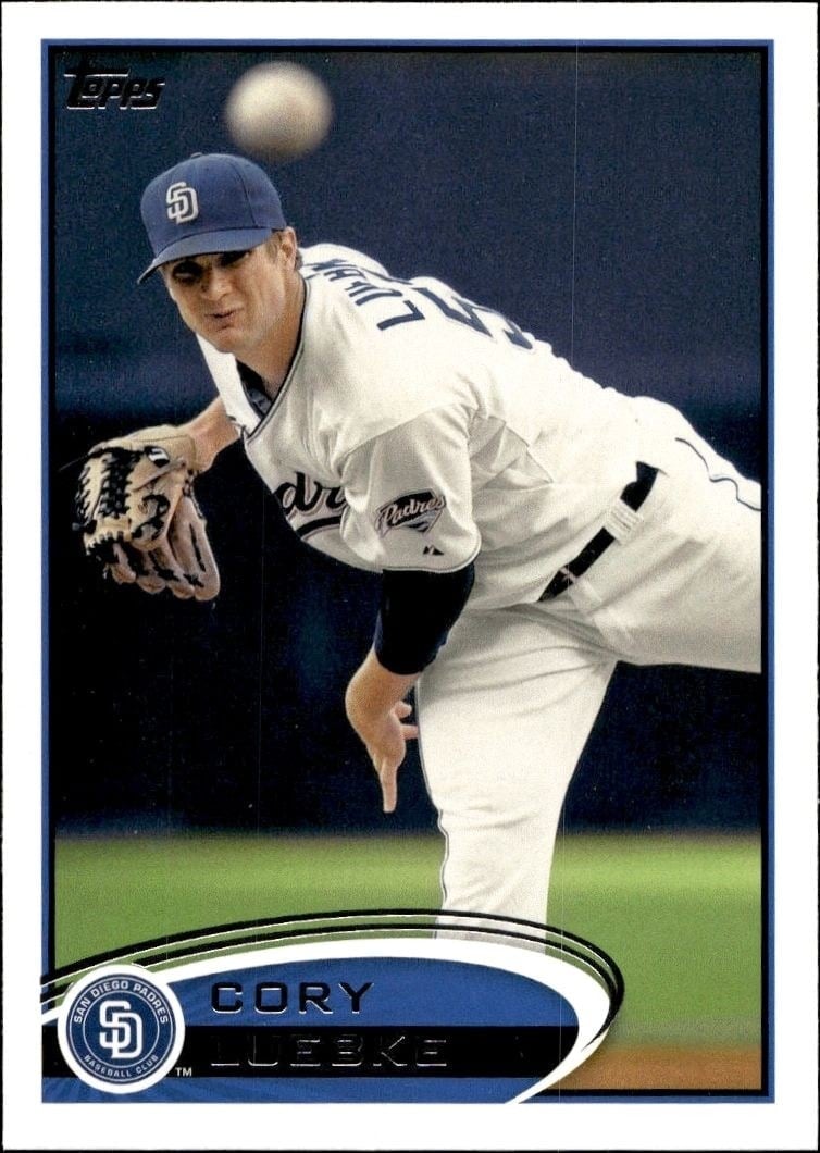 Cory Luebke 2012 Topps #23 Baseball Trading Card - Front 2012 Topps Cory Luebke #23 baseball trading card front