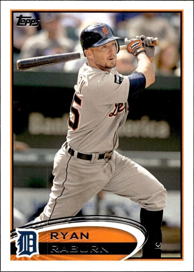 Ryan Raburn 2012 Topps #282 Baseball Trading Card - Front 2012 Topps Ryan Raburn #282 baseball trading card front