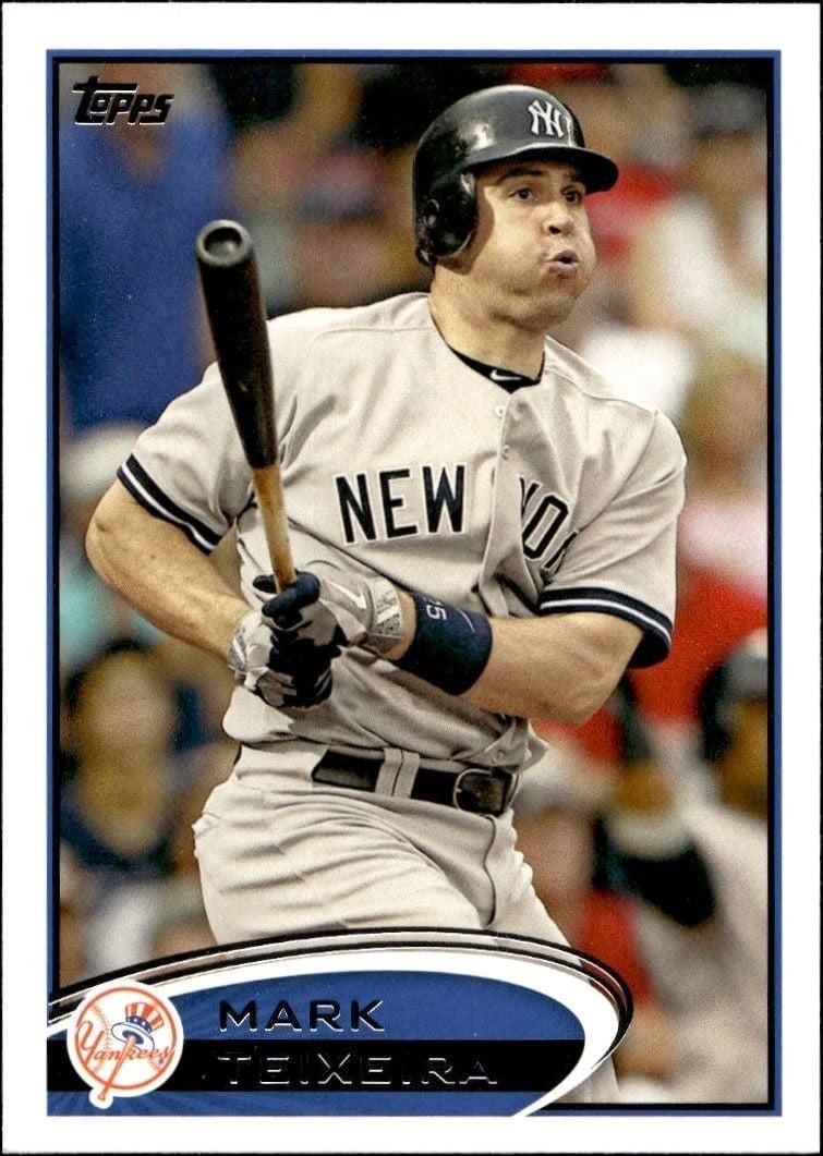 Mark Teixeira 2012 Topps #110 Baseball Trading Card - Front 2012 Topps Mark Teixeira #110 baseball trading card front