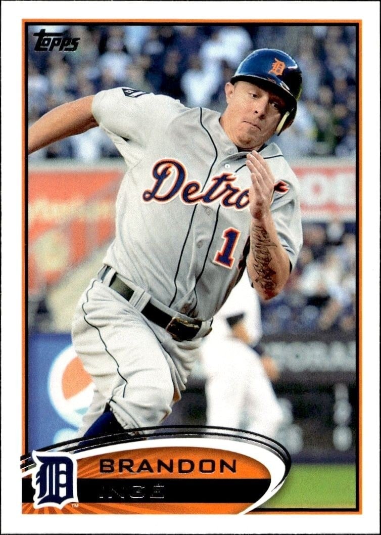 Brandon Inge 2012 Topps #377 Baseball Trading Card - Front 2012 Topps Brandon Inge #377 baseball trading card front