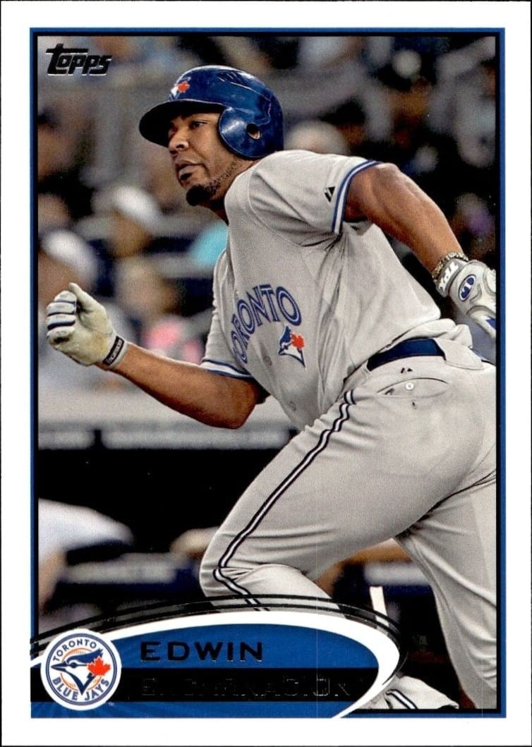 Edwin Encarnacion 2012 Topps #341 Baseball Trading Card - Front 2012 Topps Edwin Encarnacion #341 baseball trading card front