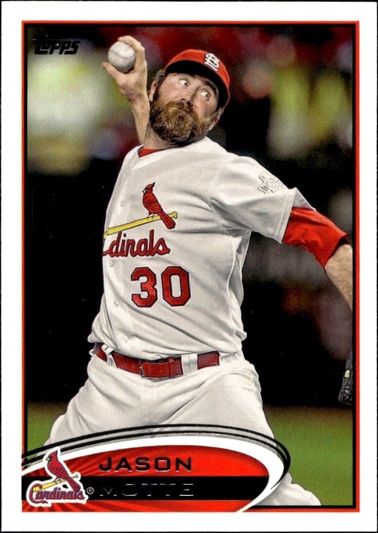 Jason Motte 2012 Topps #434 Baseball Trading Card - Front 2012 Topps Jason Motte #434 baseball trading card front