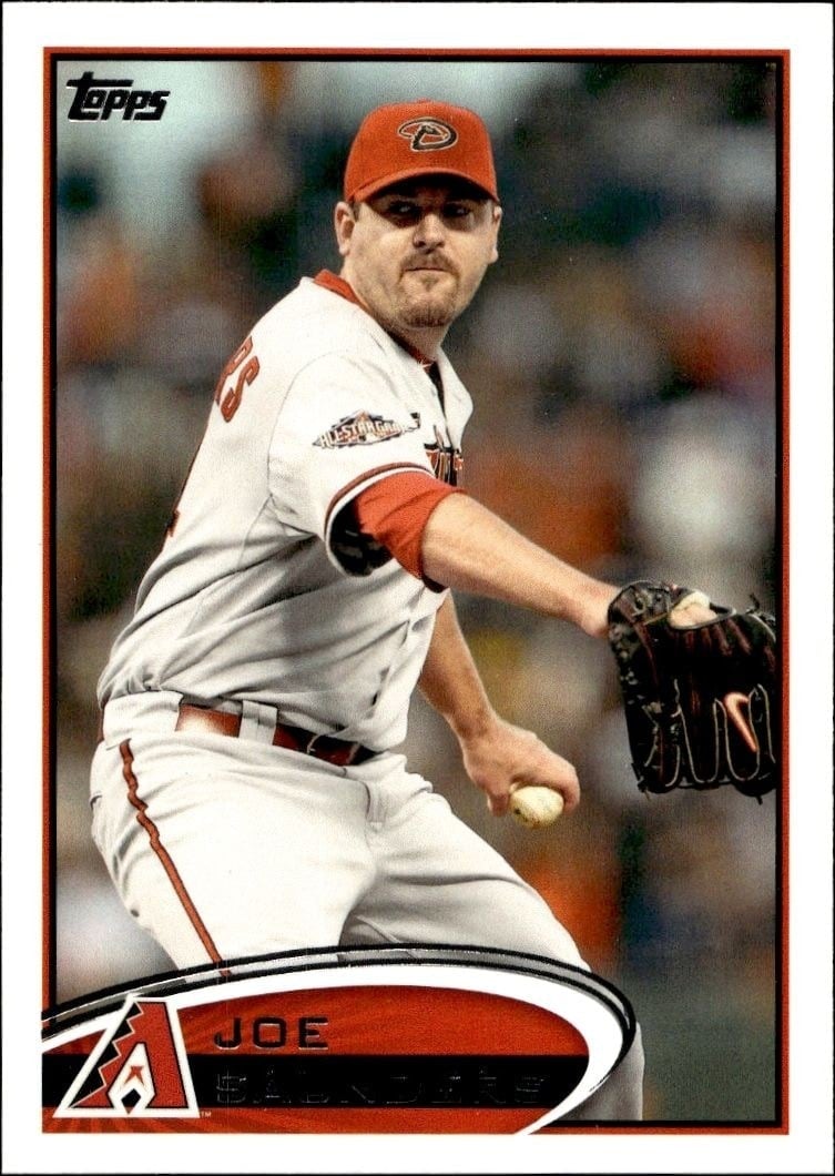 Joe Saunders 2012 Topps #223 Baseball Trading Card - Front 2012 Topps Joe Saunders #223 baseball trading card front