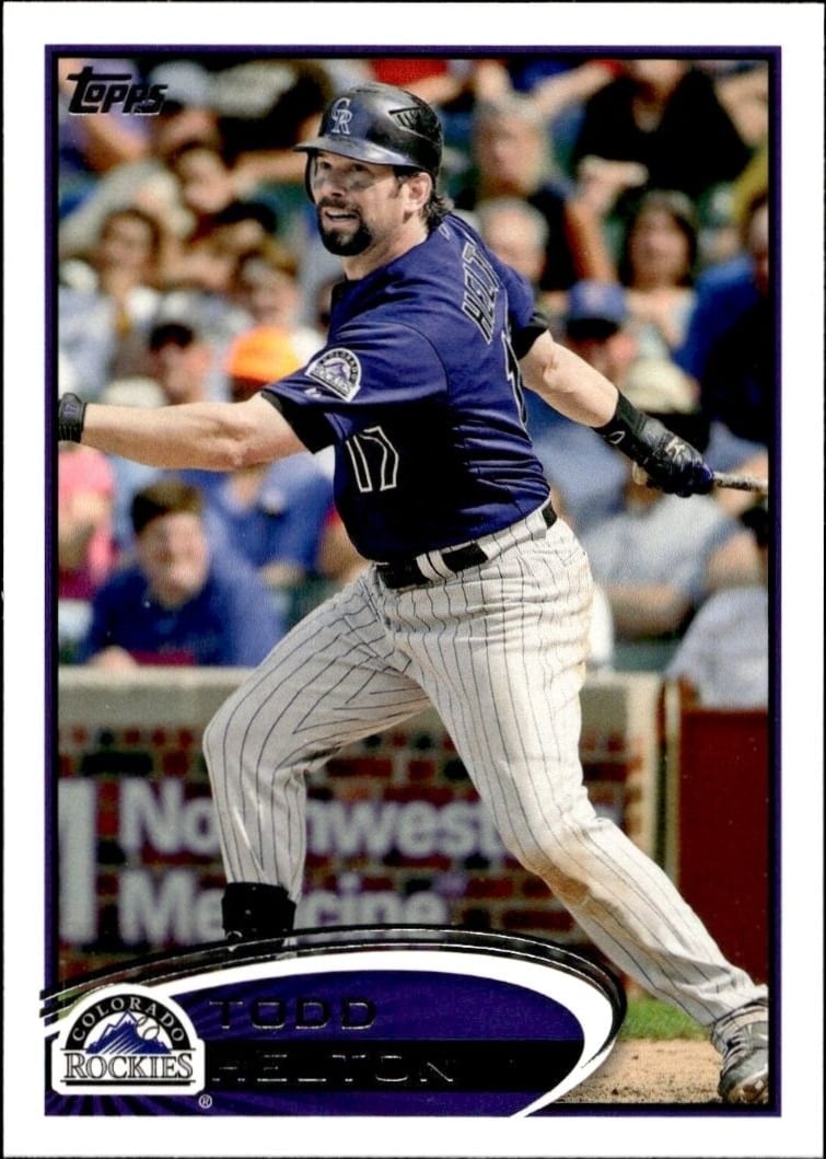 Todd Helton 2012 Topps #416 Baseball Trading Card - Front 2012 Topps Todd Helton #416 baseball trading card front