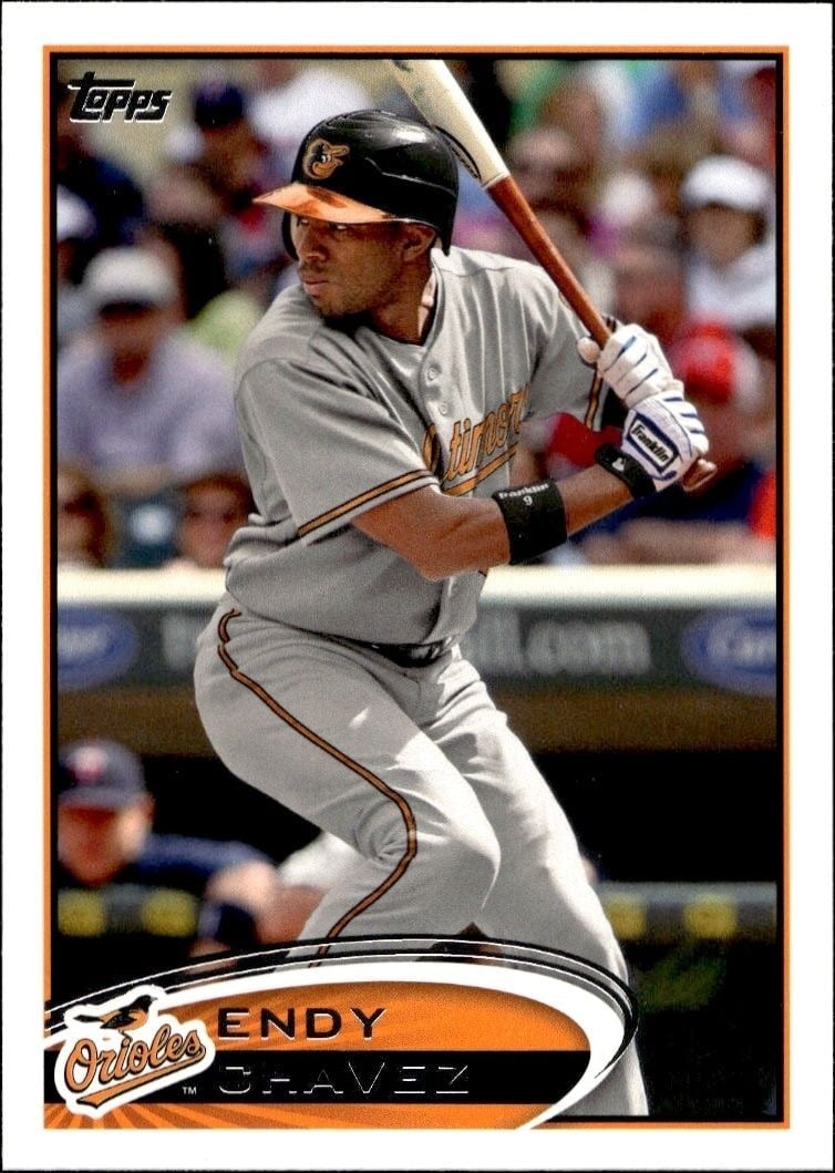 Endy Chavez 2012 Topps #356 Baseball Trading Card - Front 2012 Topps Endy Chavez #356 baseball trading card front