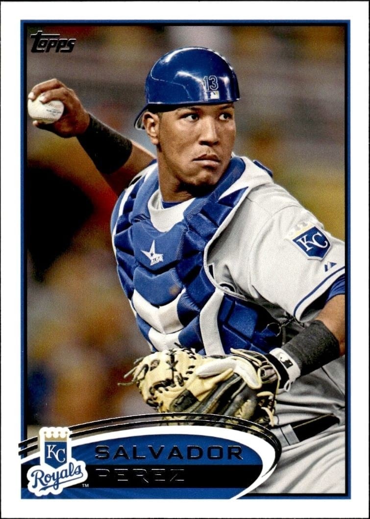 Salvador Perez 2012 Topps #343 Baseball Trading Card - Front 2012 Topps Salvador Perez #343 baseball trading card front