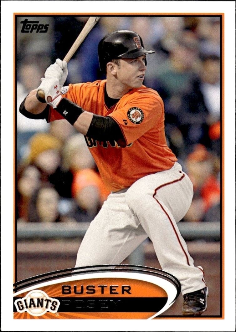 Buster Posey 2012 Topps #398 Baseball Trading Card - Front 2012 Topps Buster Posey #398 baseball trading card front