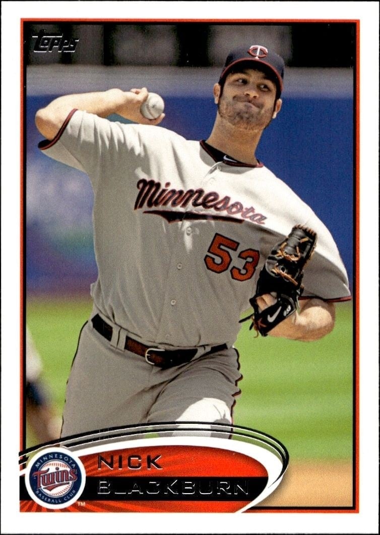 Nick Blackburn 2012 Topps #316 Baseball Trading Card - Front 2012 Topps Nick Blackburn #316 baseball trading card front