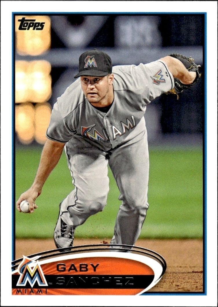 Gaby Sanchez 2012 Topps #513 Baseball Trading Card - Front 2012 Topps Gaby Sanchez #513 baseball trading card front