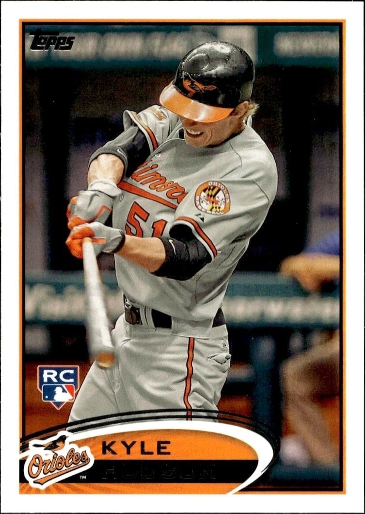 Kyle Hudson 2012 Topps #218 Baseball Trading Card - Front 2012 Topps Kyle Hudson #218 baseball trading card front