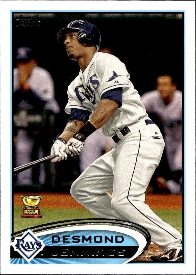 Desmond Jennings 2012 Topps #16 Baseball Trading Card - Front 2012 Topps Desmond Jennings #16 baseball trading card front