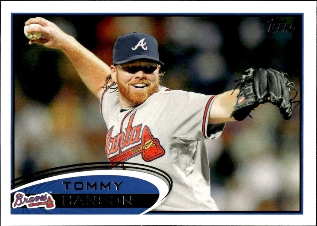 Tommy Hanson 2012 Topps #115 Baseball Trading Card - Front 2012 Topps Tommy Hanson #115 baseball trading card front