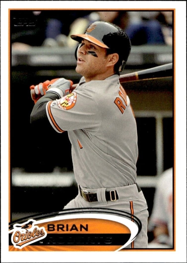 Brian Roberts 2012 Topps #514 Baseball Trading Card - Front 2012 Topps Brian Roberts #514 baseball trading card front
