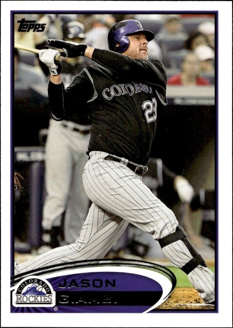 Jason Giambi 2012 Topps #547 Baseball Trading Card - Front 2012 Topps Jason Giambi #547 baseball trading card front