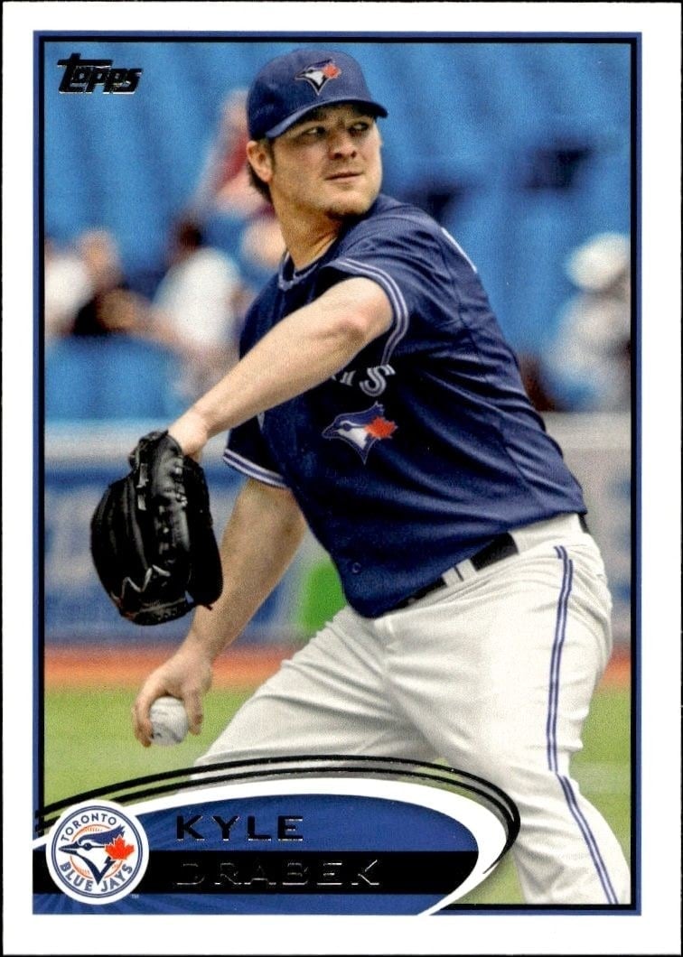 Kyle Drabek 2012 Topps #552 Baseball Trading Card - Front 2012 Topps Kyle Drabek #552 baseball trading card front