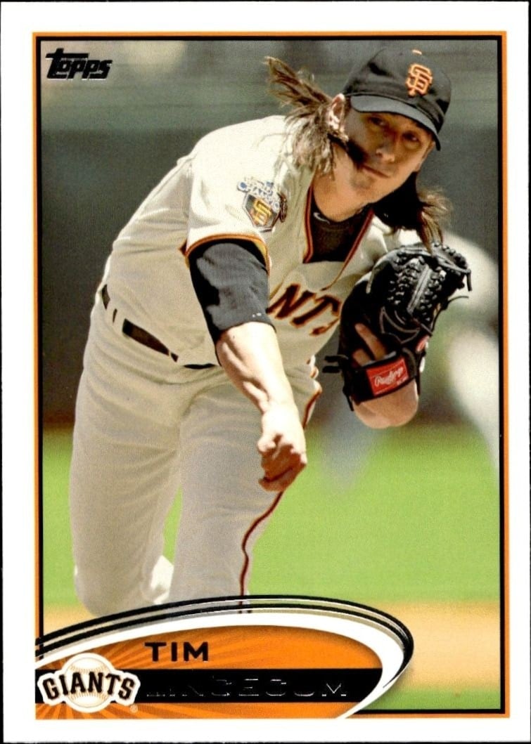Tim Lincecum 2012 Topps #349 Baseball Trading Card - Front 2012 Topps Tim Lincecum #349 baseball trading card front