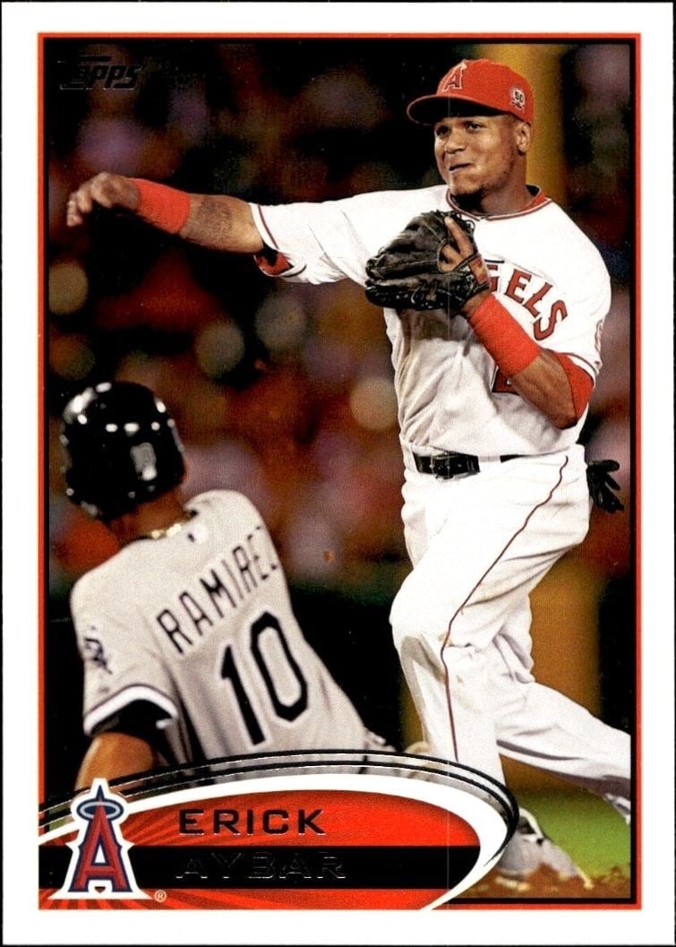 Erick Aybar 2012 Topps #78 Baseball Trading Card - Front 2012 Topps Erick Aybar #78 baseball trading card front