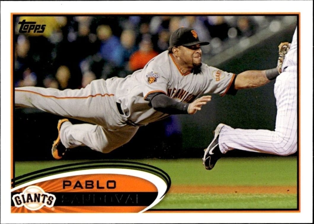 Pablo Sandoval 2012 Topps #185 Baseball Trading Card - Front 2012 Topps Pablo Sandoval #185 baseball trading card front