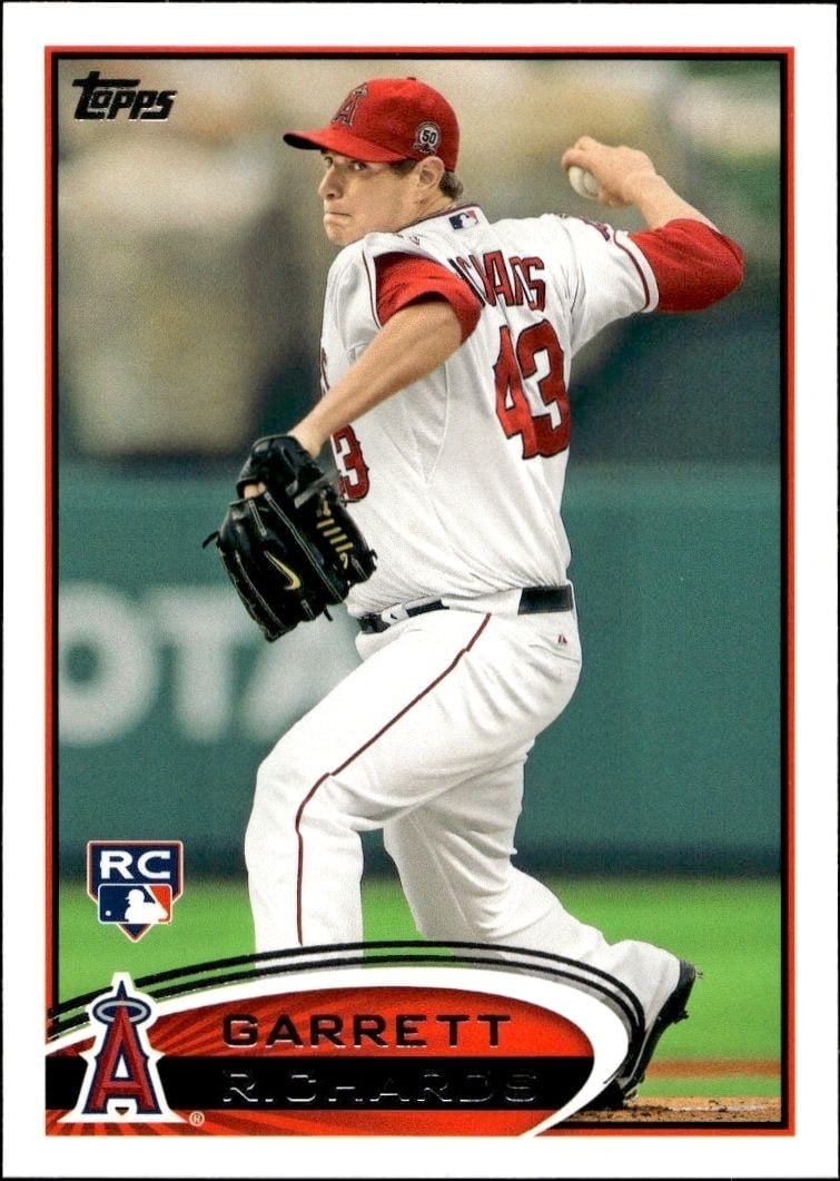 Garrett Richards 2012 Topps #575 Baseball Trading Card - Front 2012 Topps Garrett Richards #575 baseball trading card front
