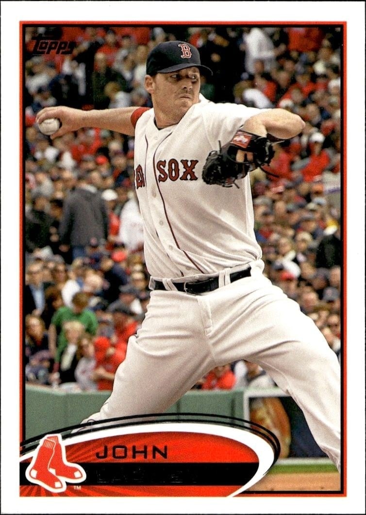 John Lackey 2012 Topps #328 Baseball Trading Card - Front 2012 Topps John Lackey #328 baseball trading card front