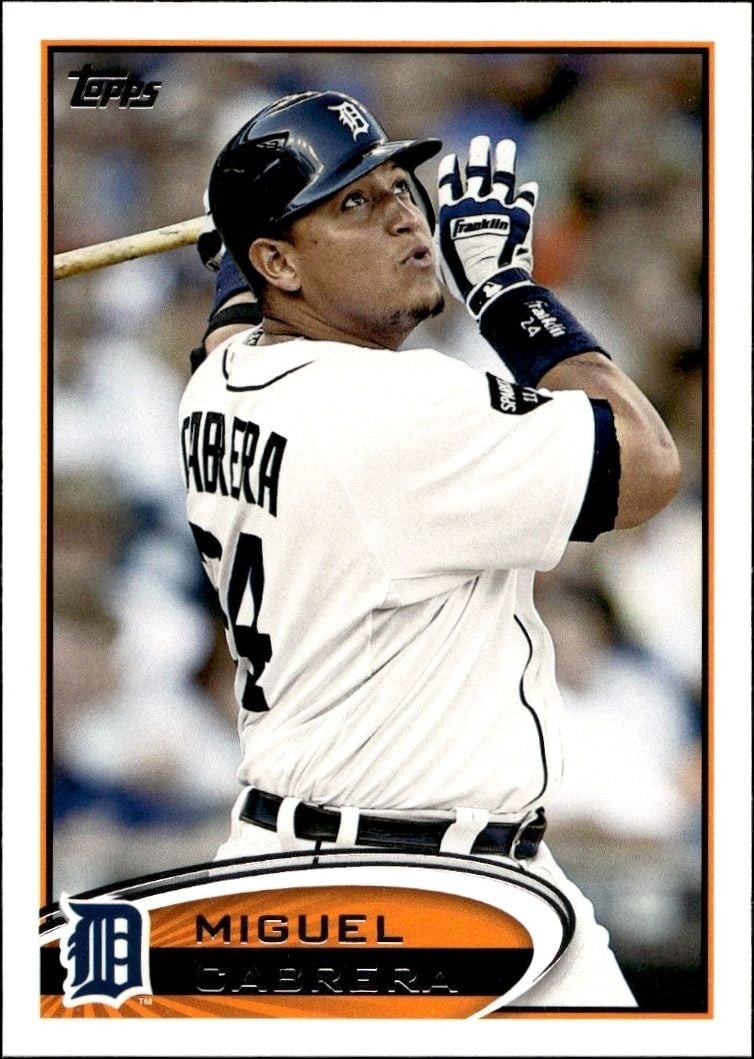 Miguel Cabrera 2012 Topps #200 Baseball Trading Card - Front 2012 Topps Miguel Cabrera #200 baseball trading card front