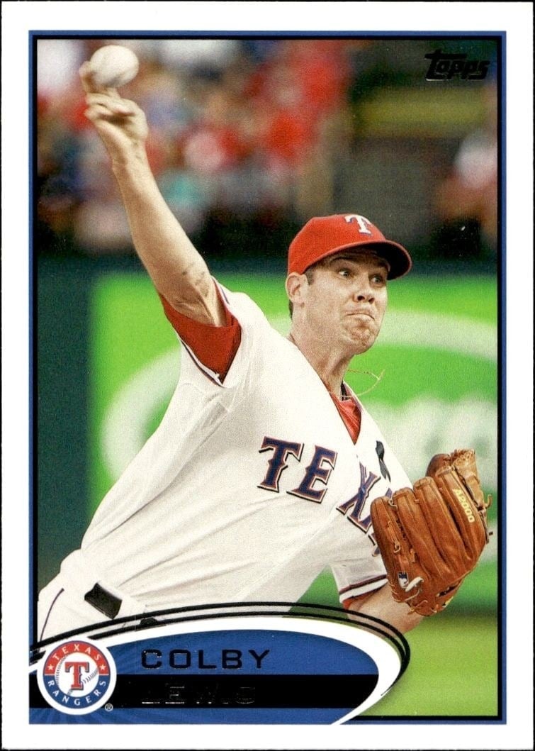 Colby Lewis 2012 Topps #18 Baseball Trading Card - Front 2012 Topps Colby Lewis #18 baseball trading card front