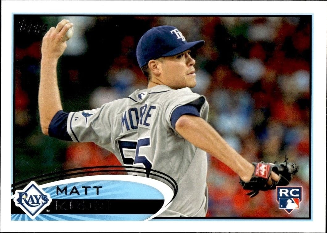 Matt Moore 2012 Topps #129 Baseball Trading Card - Front 2012 Topps Matt Moore #129 baseball trading card front