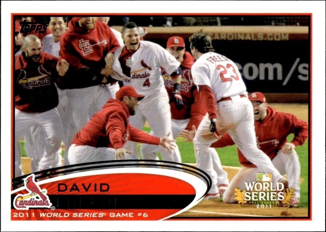 David Freese 2012 Topps #291 Baseball Trading Card - Front 2012 Topps David Freese #291 baseball trading card front