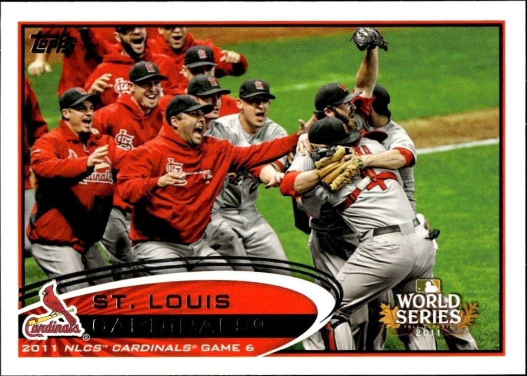 St. Louis Cardinals 2012 Topps #233 Baseball Trading Card - Front 2012 Topps St. Louis Cardinals #233 baseball trading card front