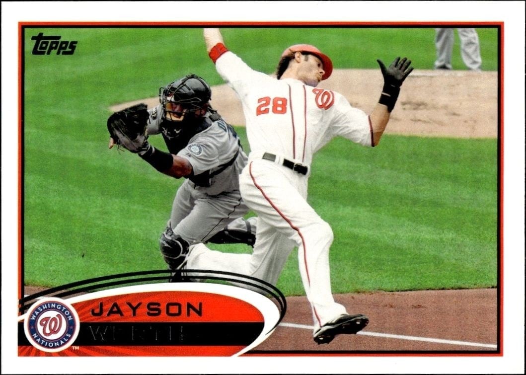 Jayson Werth 2012 Topps #295 Baseball Trading Card - Front 2012 Topps Jayson Werth #295 baseball trading card front