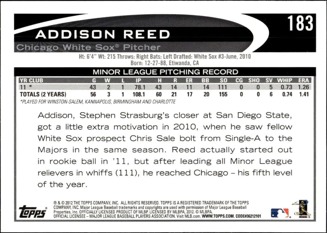 Addison Reed - Back