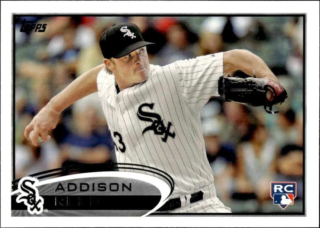 Addison Reed 2012 Topps #183 Baseball Trading Card - Front 2012 Topps Addison Reed #183 baseball trading card front
