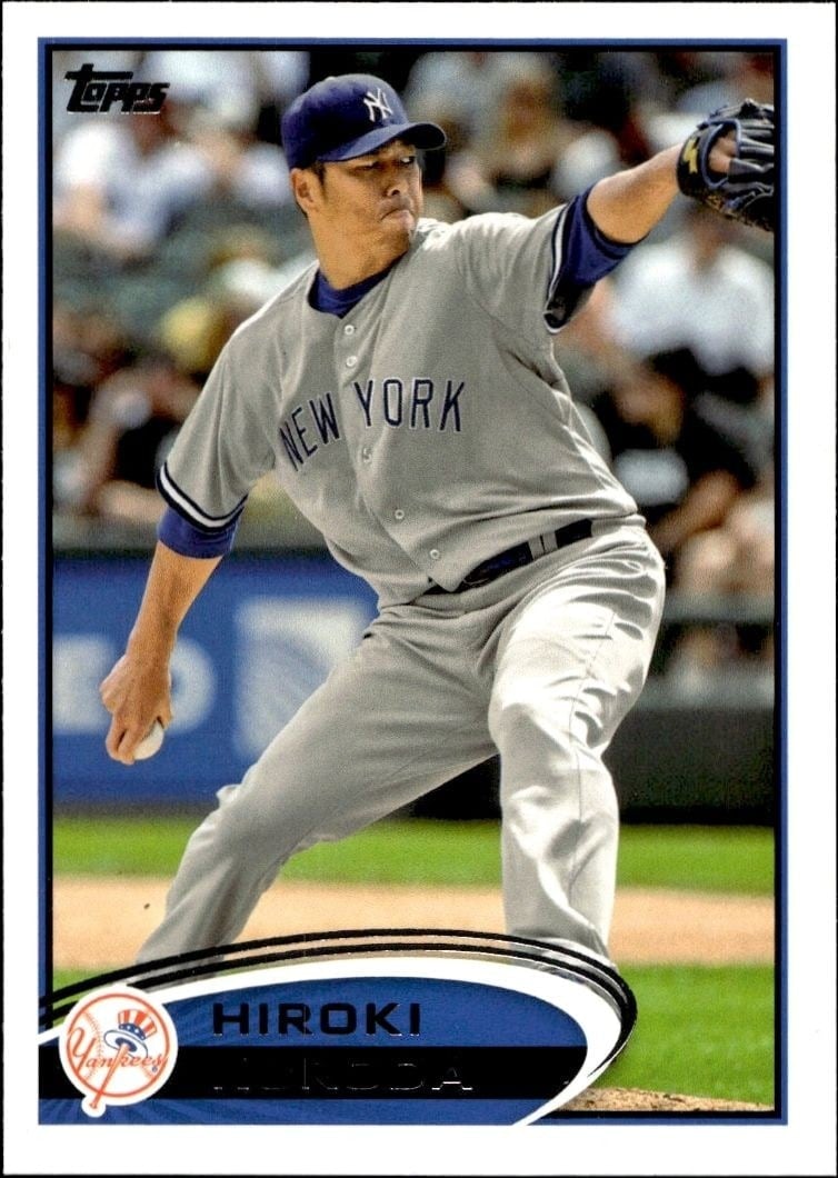 Hiroki Kuroda 2012 Topps #572 Baseball Trading Card - Front 2012 Topps Hiroki Kuroda #572 baseball trading card front