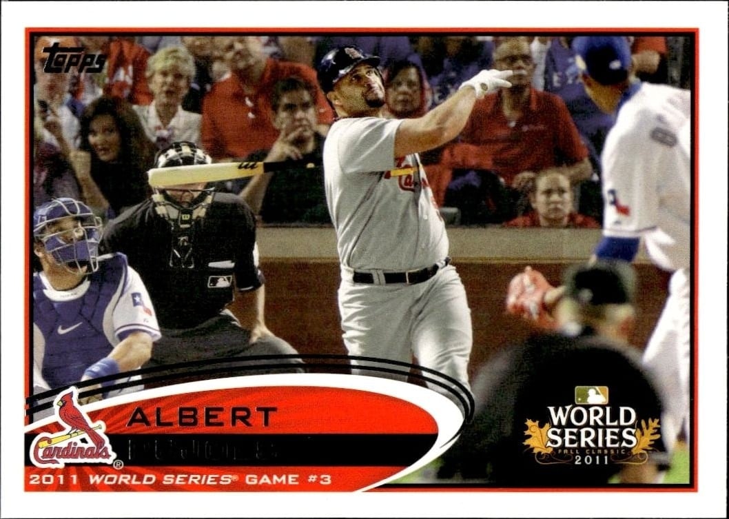 Albert Pujols 2012 Topps #108 Baseball Trading Card - Front 2012 Topps Albert Pujols #108 baseball trading card front