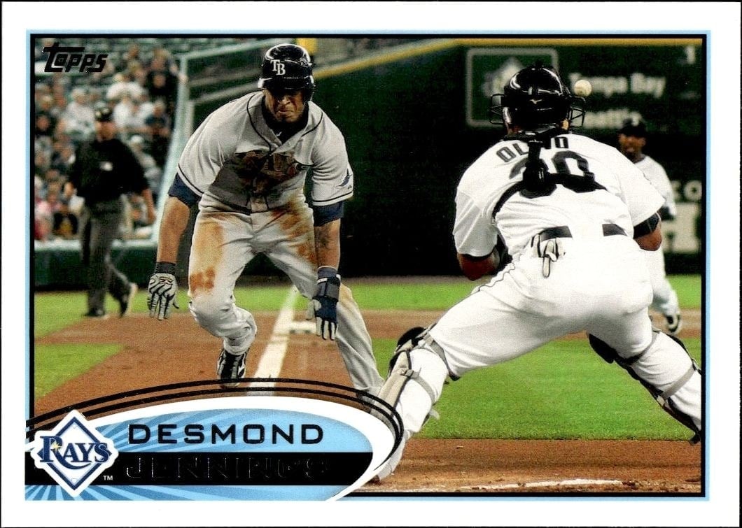 Desmond Jennings 2012 Topps #5 Baseball Trading Card - Front 2012 Topps Desmond Jennings #5 baseball trading card front
